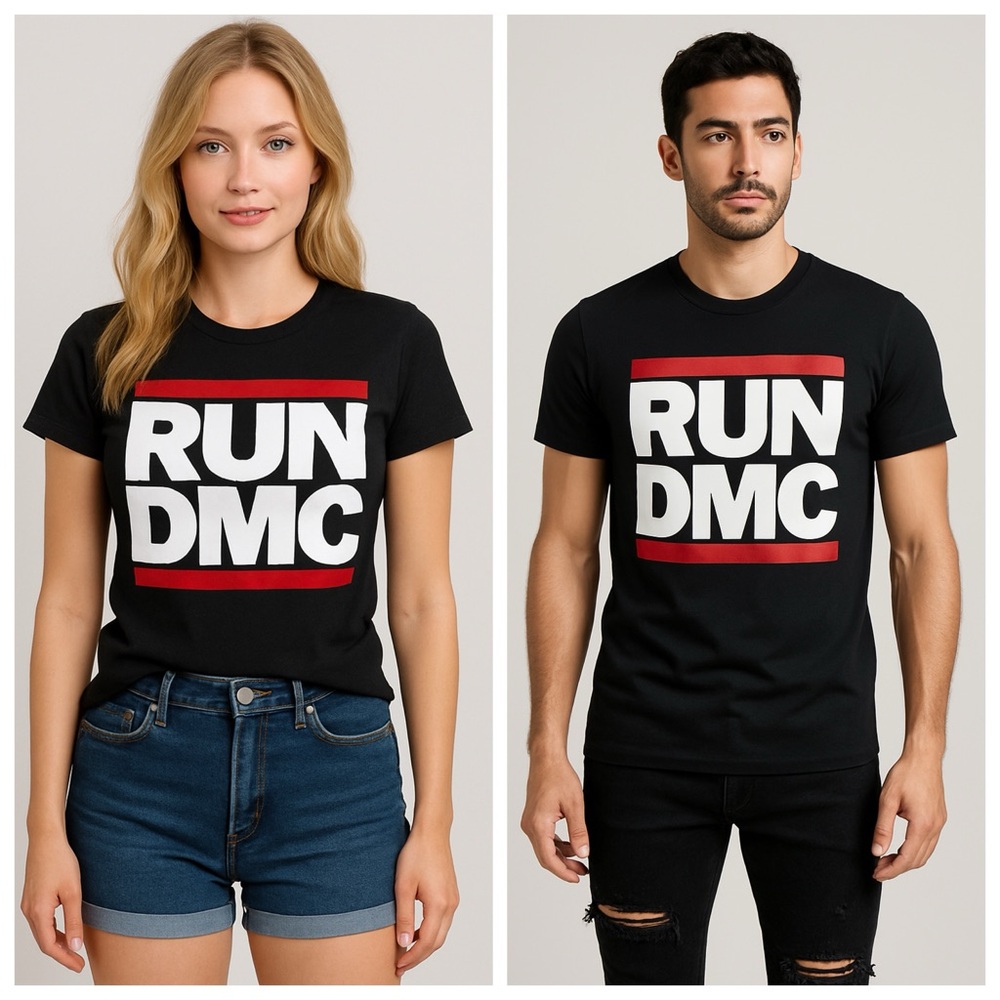 NWOT Run DMC Logo Rock Band Tee Shirt Black Size Large - Picture 8 of 8